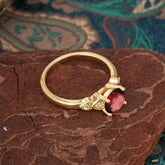 Classic Round Garnet Engagement Ring for Women